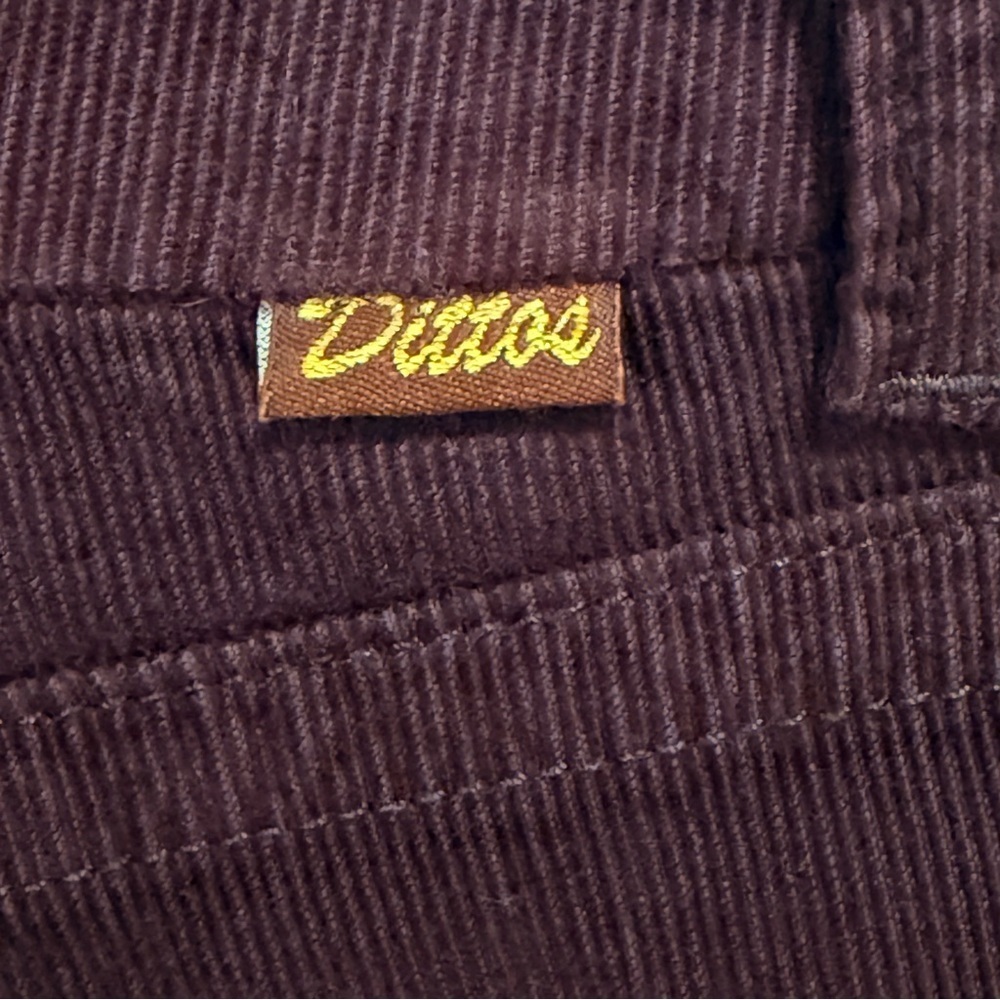 SOLD Vintage Dittos Corduroy Flare Pants Size 28 Brown Wide Leg Y2K Hippie - Picture 9 of 13